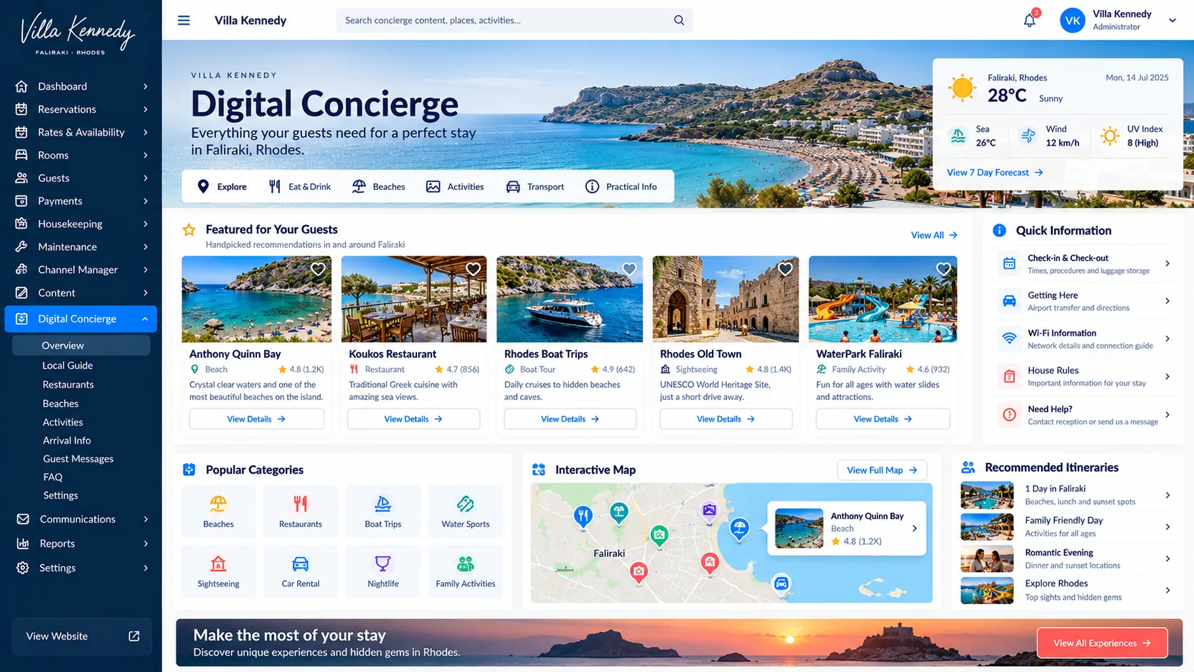 Digital Concierge — σχεδιαστικό mockup